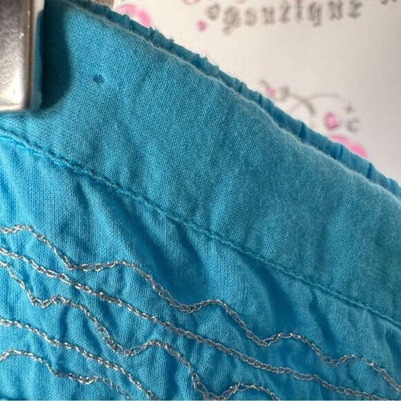 Peppermint bay skirt blue sequins floral embroidery ruffle, frilly bohemian - Picture 10 of 10